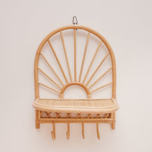 Carregar imagem no visualizador da galeria,  Natura Sunshine Rattan Shelf with Hooks