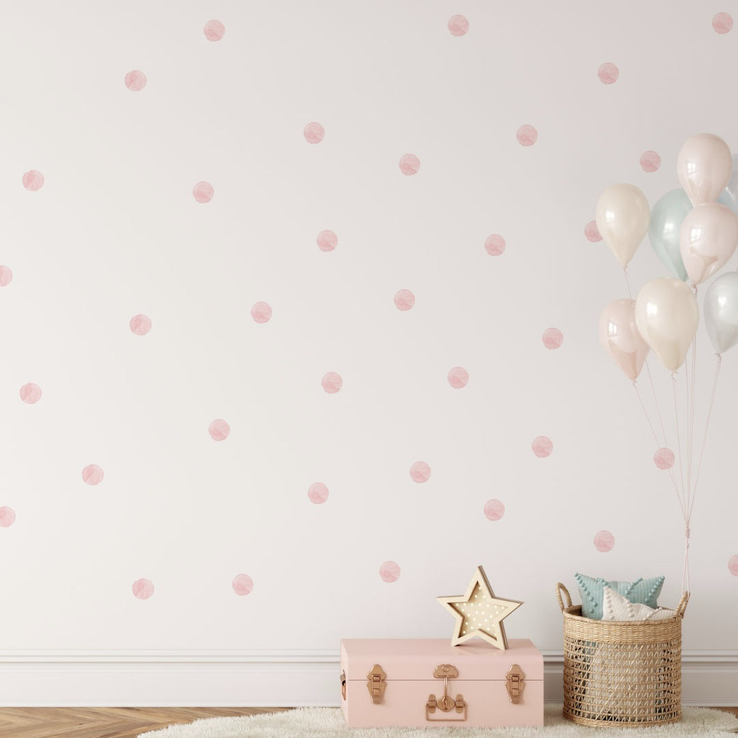 Pink Watercolor Polka Dots