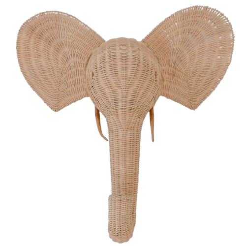 Natura Elephant Rattan Wall Décor