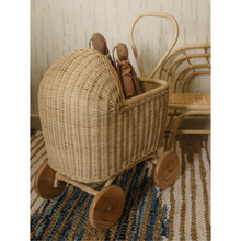 Load image into Gallery viewer, Natura Trixie  Rattan Doll Pram
