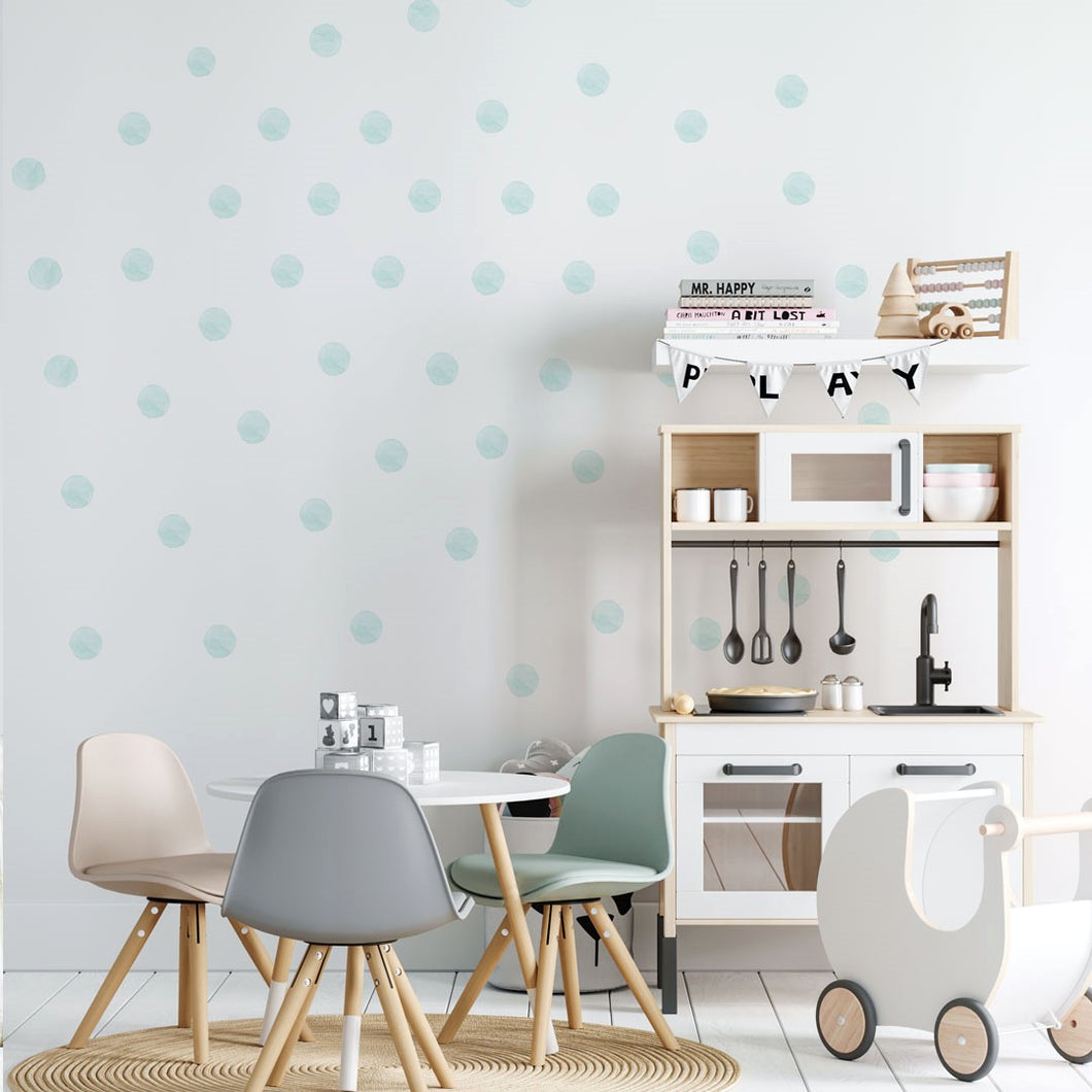 Blue Watercolor Polka Dots