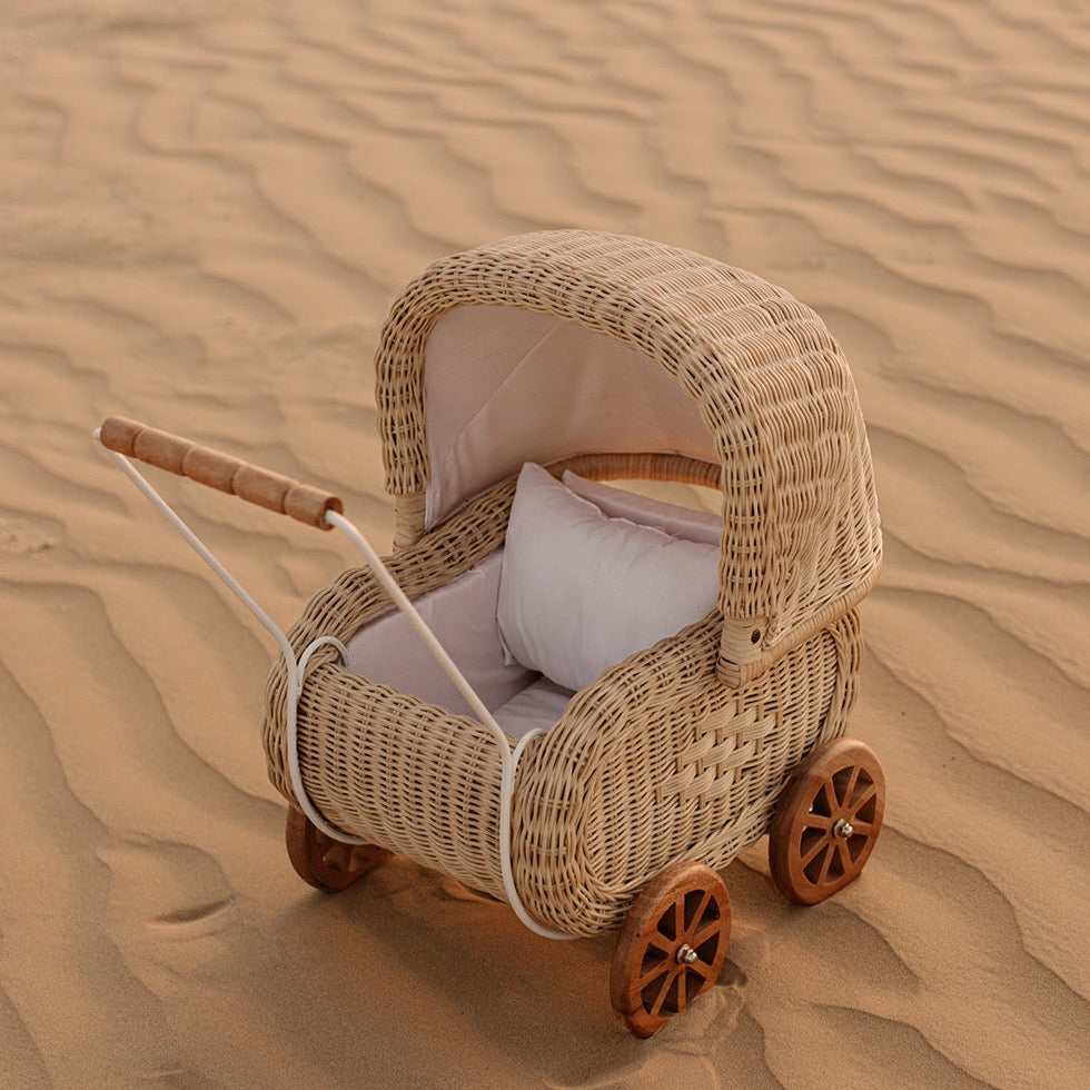 Natura Lilly Rattan Doll Pram